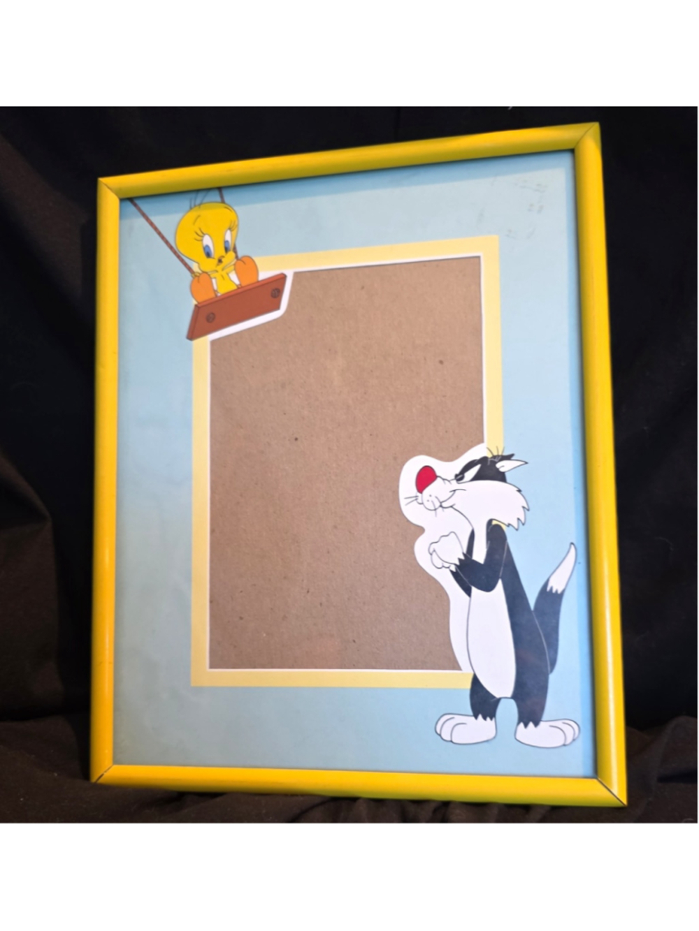 Looney Tunes Tweety & Sylvester 8x10 Yellow Wood Photo Frame Wall/Stand